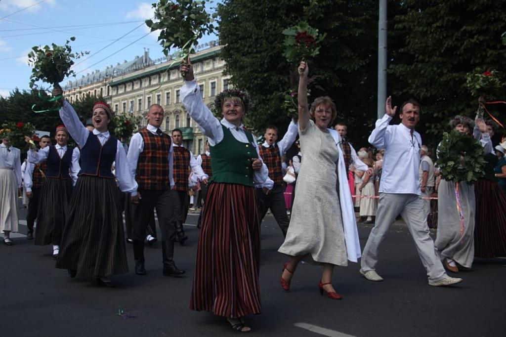 Gājienā iet Stāmerienas pagasta pašdarbnieki.
Autors: Gatis Bogdanovs